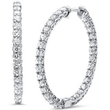 2.11ct G SI 14K White Gold Diamond Hoop Earrings