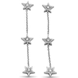 .24ct G SI 14K White Gold Diamond Star Drop Dangle Earrings