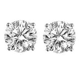 <span style="color:purple">SPECIAL!</span>1.26ct G SI 14K White Gold Diamond Solitaire Stud Earrings