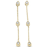 .24ct G SI 14K Yellow Gold Diamond Pear Shaped Drop Dangle Earrings