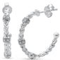 <span>DIAMOND CLOSEOUT! </span>.19ct G SI 14K White Gold Diamond Braided Hoop Earrings
