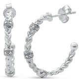 .19ct G SI 14K White Gold Diamond Braided Hoop Earrings