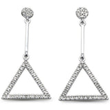 .37ct G SI 14K White Gold Diamond Drop Dangle Earrings