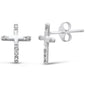 <span style="color:purple">SPECIAL!</span> .10ct G SI 14K White Gold Diamond Cross Earrings