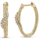.13ct G SI 14K Yellow Gold Diamond Bead Style Hoop Earrings
