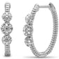 <span style="color:purple">SPECIAL!</span> .25ct G SI 14K White Gold Diamond Bead Style Hoop Earrings