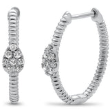 .20ct G SI 14K White Gold Diamond Twisted Hoop Earrings