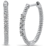 .20ct G SI 14K White Gold Diamond Twisted Hoop Earrings