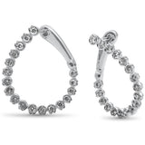 .97ct G SI 14K White Gold Diamond Hoop Earrings