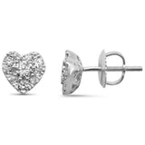 .49ct G SI 14K White Gold Diamond Heart Earrings