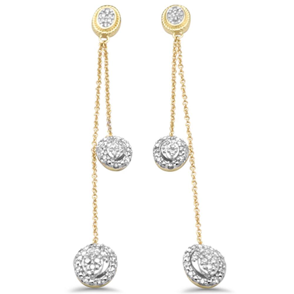.36ct G SI 14K Yellow Gold Diamond Dangling Earrings