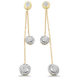 .36ct G SI 14K Yellow Gold Diamond Dangling Earrings