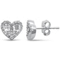 <span style="color:purple">SPECIAL!</span> .33ct G SI 14K White Gold Round & Baguette Diamond Heart Shaped Stud Earrings