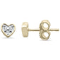 .03ct G SI 10K Yellow Gold Diamond Heart Shaped Petite Earrings