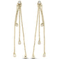 .15ct G SI 14K Yellow Gold Diamond Long Chain Dangling Earrings