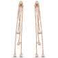 .15ct G SI 14K Rose Gold Diamond Dangling Earrings