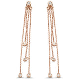 .15ct G SI 14K Rose Gold Diamond Dangling Earrings
