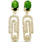 <span style="color:purple">SPECIAL!</span> 1.39ct G SI 14K Yellow Gold Emerald Gemstone & Diamond Paperclip Earrings