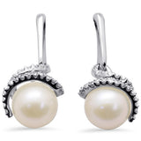 .25ct G SI 14K White Gold Diamond Pearl Drop Earrings