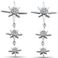 <span style="color:purple">SPECIAL!</span>.38ct G SI 14K White Gold Diamond Starburst Drop Dangle Earrings