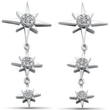 .38ct G SI 14K White Gold Diamond Starburst Drop Dangle Earrings