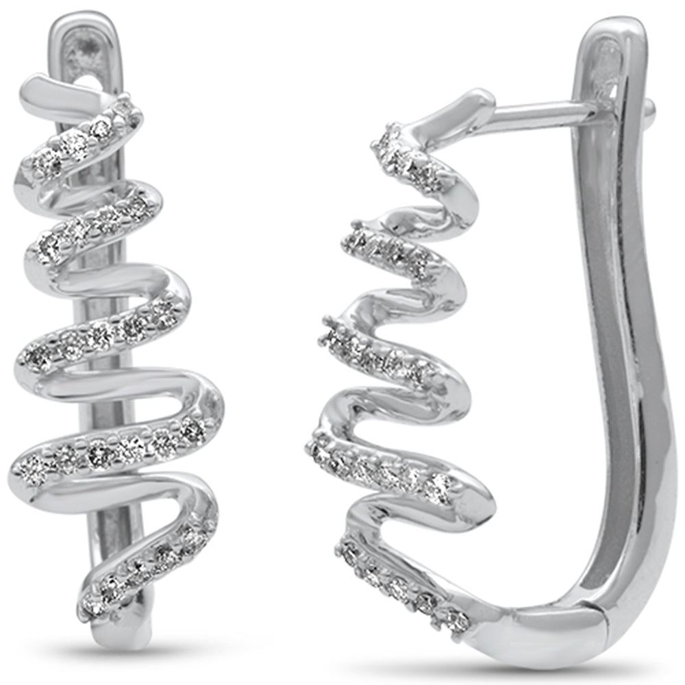 .28ct G SI 14K White Gold Diamond Zigzag Style Earrings
