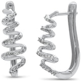 .28ct G SI 14K White Gold Diamond Zigzag Style Earrings