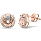 <span>GEMSTONE CLOSEOUT! </span>3.67ct G SI 14K Rose Gold Diamond Round Shaped Morganite Gemstone & Diamond Earrings