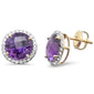 <span>GEMSTONE CLOSEOUT! </span>4.86ct G SI 14K Yellow Gold Round Shaped Amethyst Gemstone & Diamond Earrings