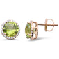 <span>GEMSTONE CLOSEOUT! </span>3.06 ct G SI 14K Rose Gold Round Shaped Peridot Gemstone & Diamond Earrings