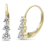 .41ct G SI 14K Yellow Gold Diamond 3-Stone Earrings