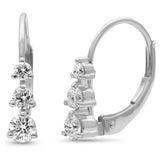 .43ct G SI 14K White Gold Diamond 3-Stone Earrings