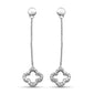 <span style="color:purple">SPECIAL!</span> .17ct G SI 14K White Gold Diamond Flower Dangling Earrings