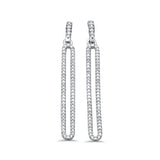 .24ct G SI 14K White Gold Diamond Paper Clip Dangling Earrings