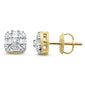 .29ct G SI 14K Yellow GoldDiamond Square Shaped Earrings  Screw Back