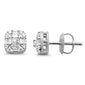 .30ct G SI 14K White Gold Diamond Square Shaped Earrings  Screw Back