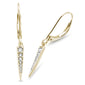 .15ct G SI 14K Yellow Gold Diamond Hoop Dangling Earrings Lever Backing