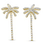 <span style="color:purple">SPECIAL!</span> .43ct G SI 14K Yellow Gold Diamond Palm Tree Earrings Screw Back