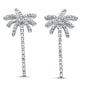 <span style="color:purple">SPECIAL!</span> .45ct G SI 14K White Gold Diamond Palm Tree Earrings Screw Back