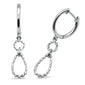 <span style="color:purple">SPECIAL!</span> .24ct G SI 14K White Gold Diamond Dangling Hoop Earrings with Post & Click Backings