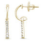 .15ct G SI 14K Yellow Gold Diamond Half Hoop Earrings Screw Back