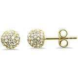 .53ct G SI 14K Yellow Gold Diamond Disco Ball Earrings Push Backings