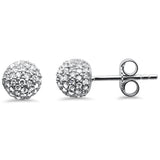 <span style="color:purple">SPECIAL!</span> .52ct G SI 14K White Gold Diamond Disco Ball Earrings Push Backings