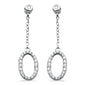 <span style="color:purple">SPECIAL!</span> .36ct G SI 14K White Gold Diamond Oval Shaped Drop Earrings Screw Backings