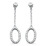 .36ct G SI 14K White Gold Diamond Oval Shaped Drop Earrings Screw Backings