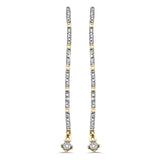 .23ct G SI 14K Yellow Gold Diamond Drop Dangle Screw Back Earrings