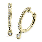 .26ct G SI 14K Yellow Gold Diamond Hoop Dangling Post & Click Earrings