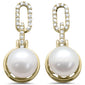 <span style="color:purple">SPECIAL!</span>.20ct G SI 14K Yellow Gold Diamond Pearl Drop Earrings