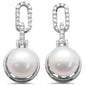 <span style="color:purple">SPECIAL!</span>.20ct G SI 14K White Gold Diamond Pearl Drop Earrings