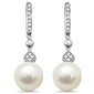 <span style="color:purple">SPECIAL!</span> .13ct G SI 14K White Gold Diamond Pearl Drop Earrings
